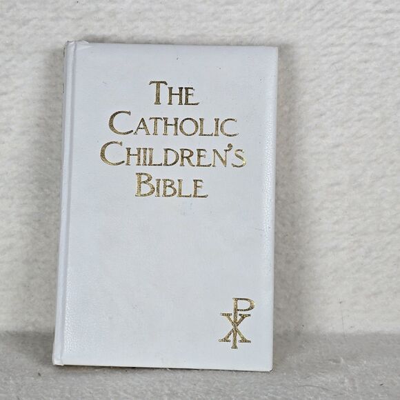 Other - Vintage Catholic Children’s Bible 1983 White Hardback Imitation Leather